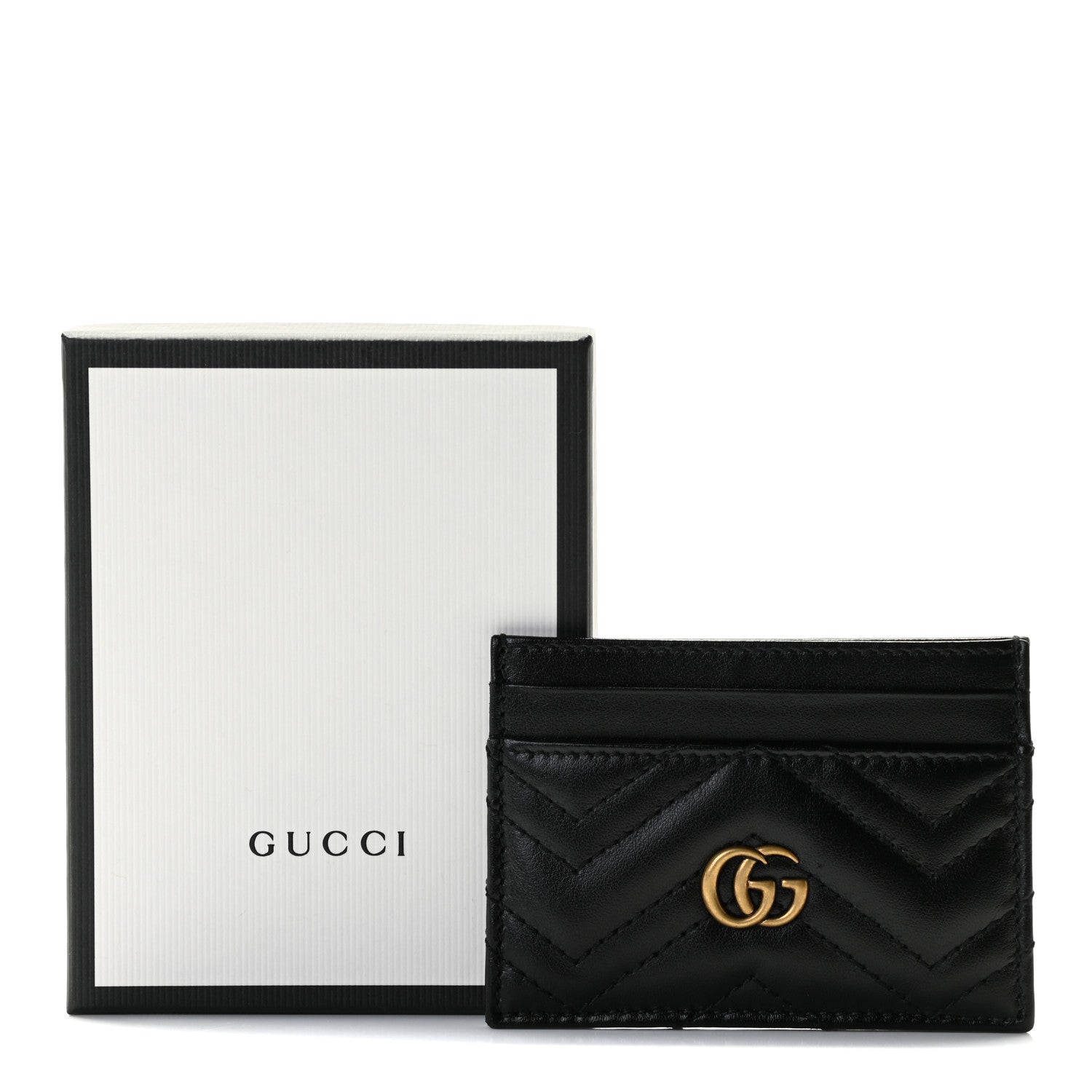 Gucci Calfskin Matelasse GG Marmont Card Holder Black 4 of 17