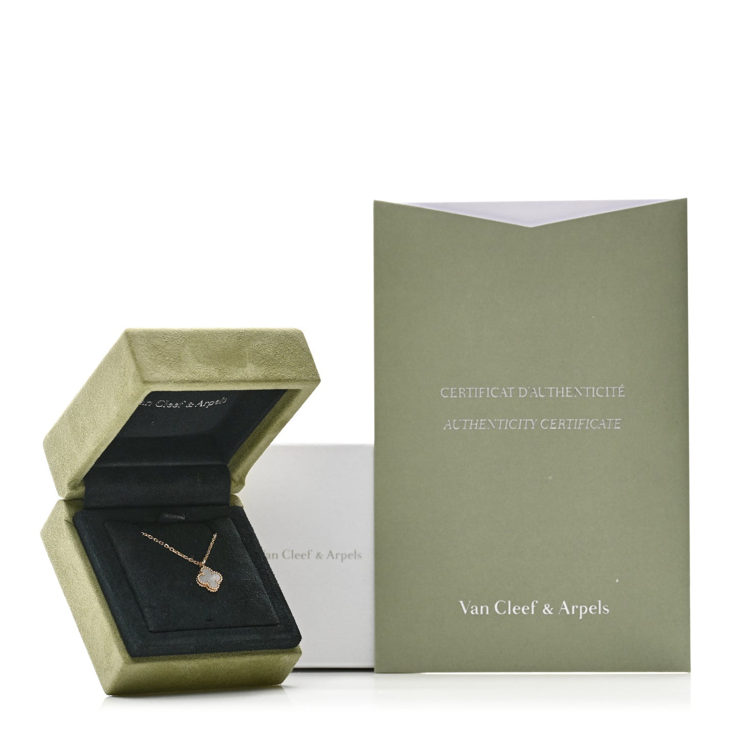 18K Yellow Gold Mother of Pearl Sweet Alhambra Pendant Necklace