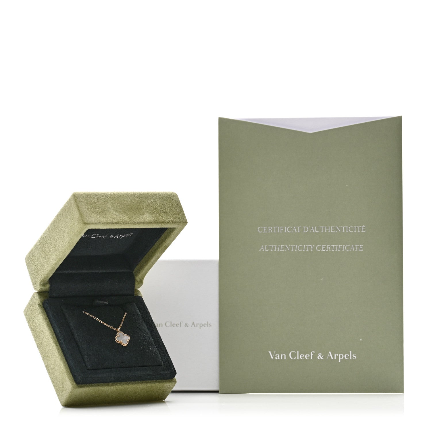 Van Cleef & Arpels 18K Yellow Gold Mother of Pearl Sweet Alhambra Pendant Necklace 5 of 5