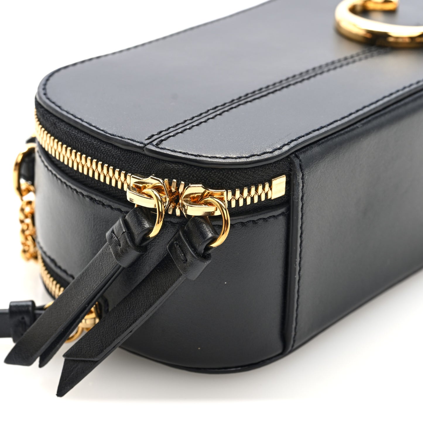 Shiny Calfskin Mini Vanity C Bag Black