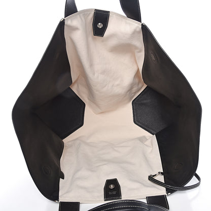 Celine Canvas Smooth Calfskin Frame Tote Black White 6 of 18