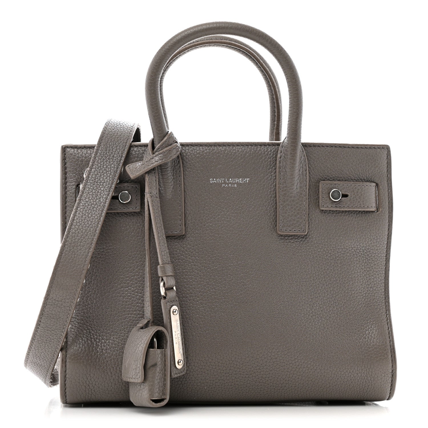 Saint Laurent Grained Calfskin Nano Supple Sac De Jour Fog 1 of 16