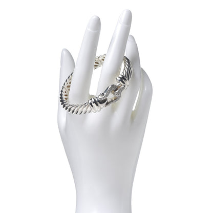 David Yurman Sterling Silver Diamond 10mm Cable Buckle Bracelet 2 of 4