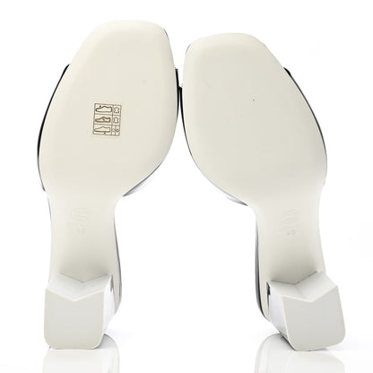 Chanel Patent CC Mules 40 Black White 5 of 9