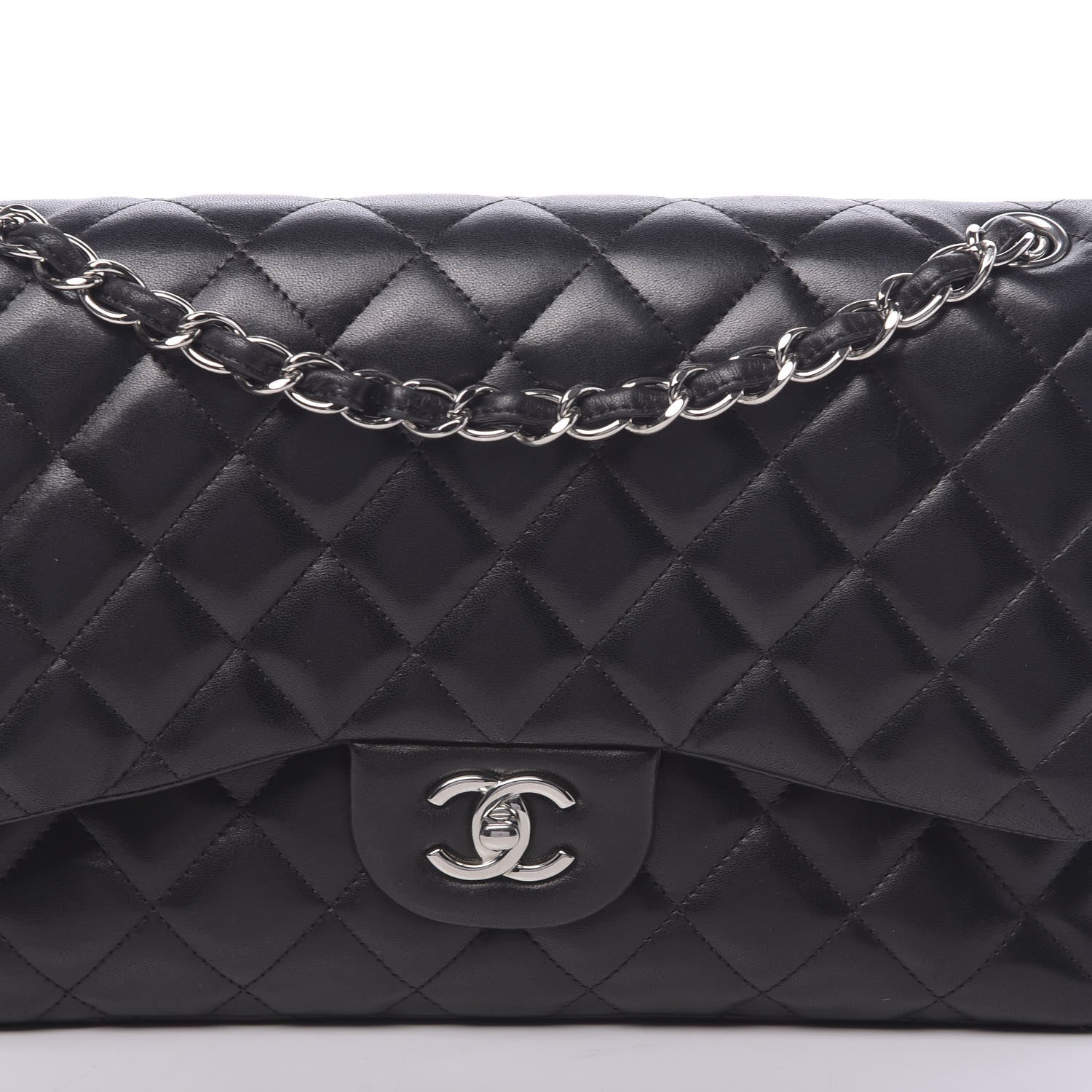 Chanel Lambskin Quilted Jumbo Double Flap Black 12 of 12