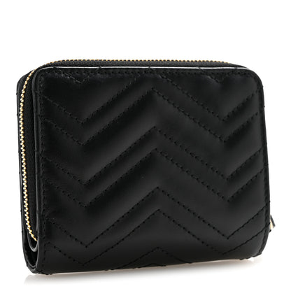 Gucci Calfskin Matelasse GG Marmont Compact Wallet Black 3 of 10