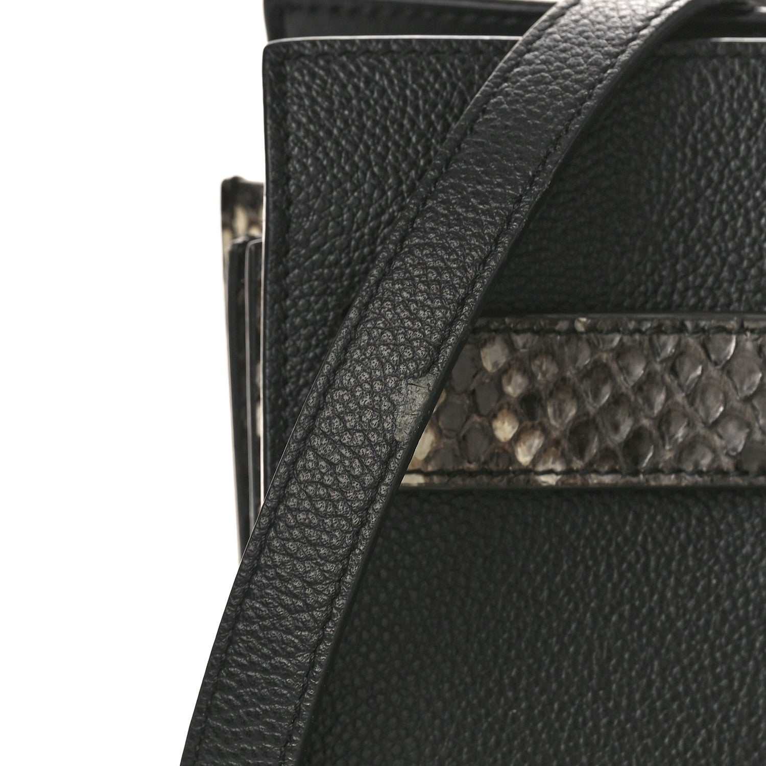Saint Laurent Grained Calfskin Python Embossed Small Sac De Jour Black 11 of 13