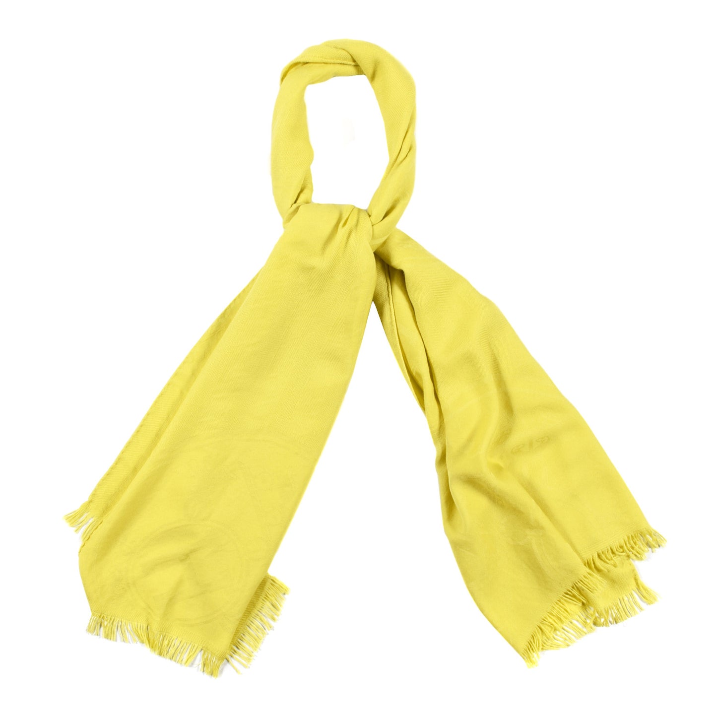 Cashmere Silk Jacquard New Libris Scarf Jaune Citron
