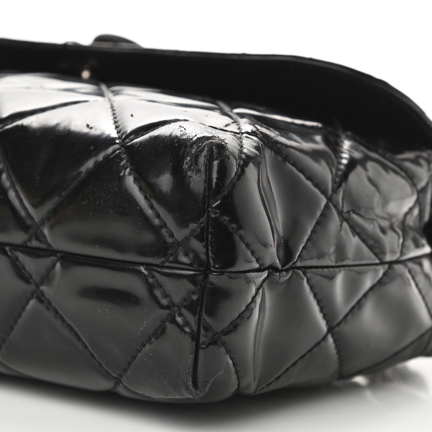 Vinyl Quilted In the Business Flap Bag Black
