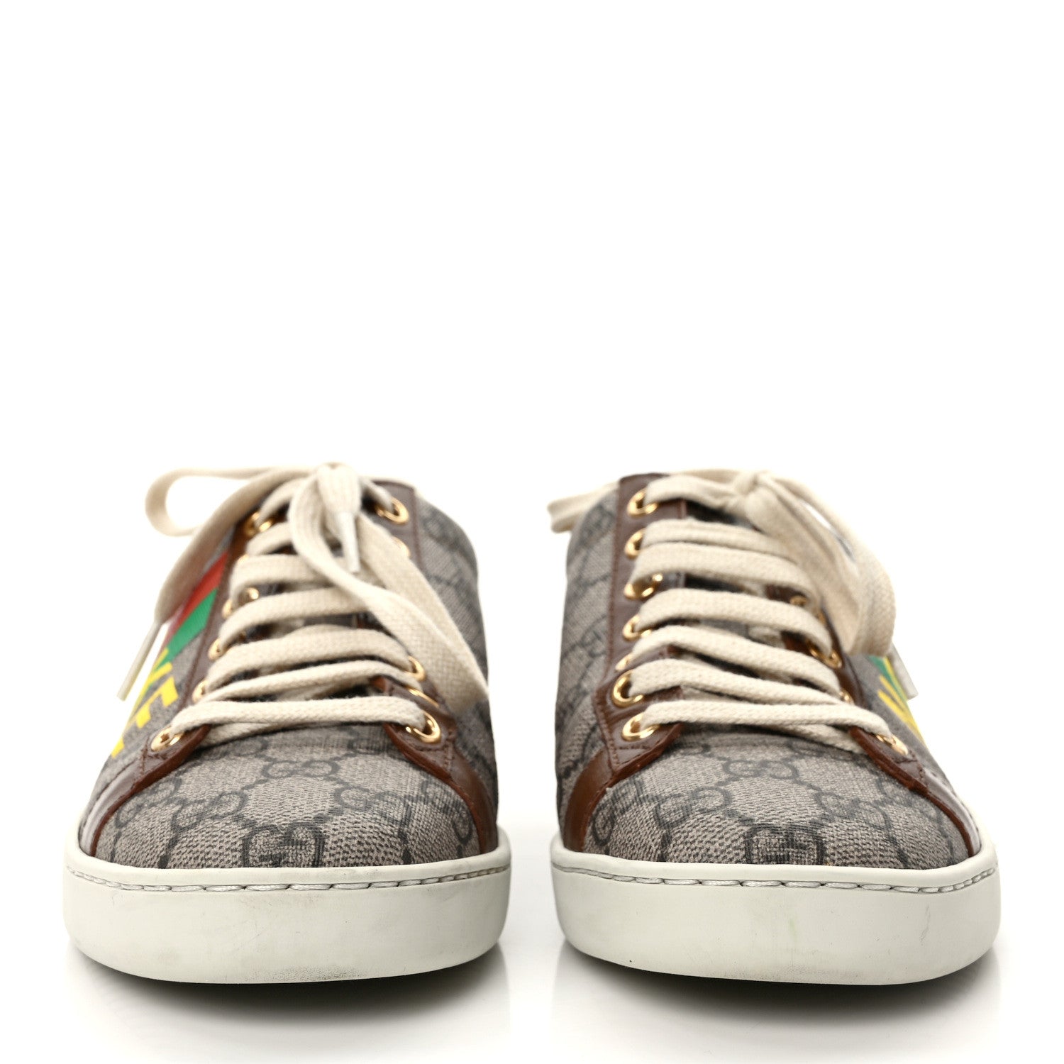 Gucci GG Supreme Monogram Fake/Not Womens Ace Sneakers 35.5 Beige New Shamarock 35.5 Brown Sugar 2 of 10