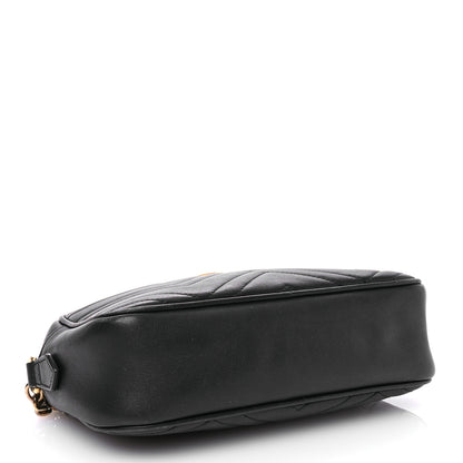Gucci Calfskin Matelasse Small GG Marmont Chain Shoulder Bag Black 4 of 11