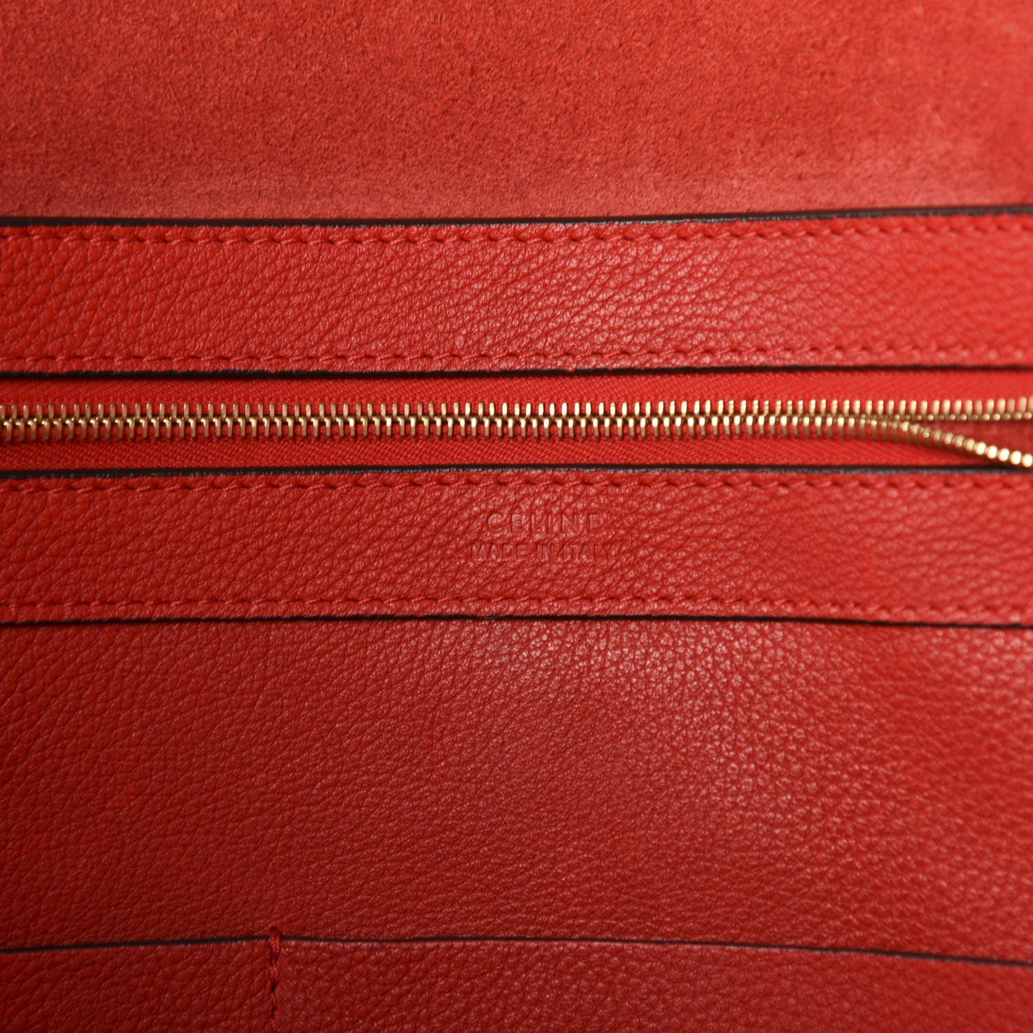 Celine Grained Calfskin Medium Horizontal Cabas Phantom Coquelicot 8 of 15