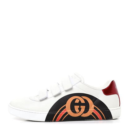Gucci Miro Soft Calfskin Interlocking G Womens New Ace Sneakers 38 White Red Flame Green 1 of 8