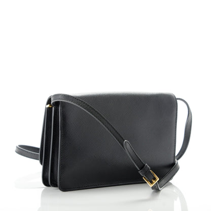 Prada Saffiano Bow Flap Wallet Nero Black 3 of 7