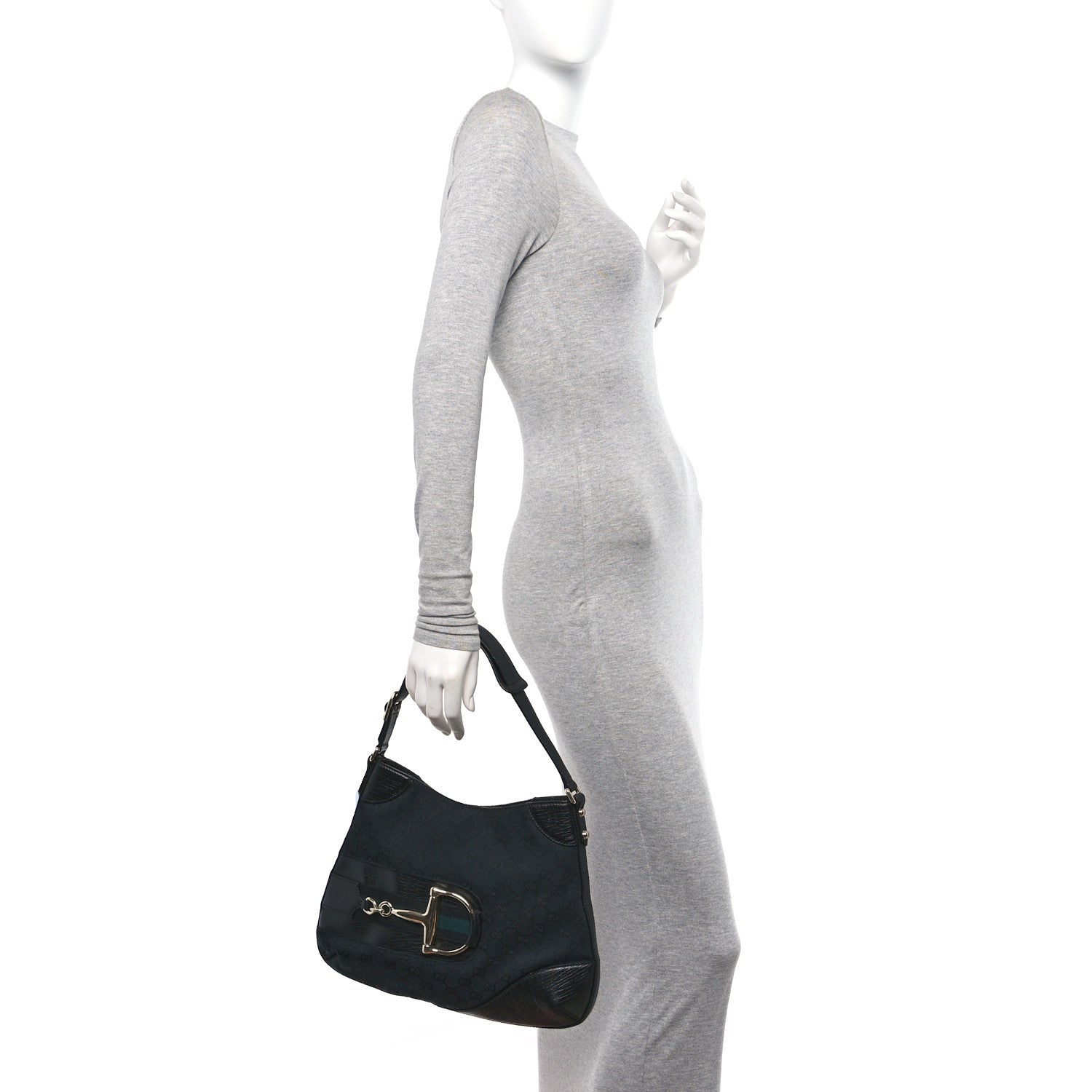 Gucci Monogram Web Hasler Hobo Black 2 of 10