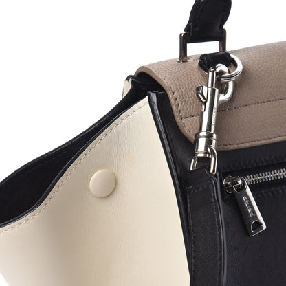 Celine Drummed Calfskin Medium Tri-Color Trapeze Light Khaki 15 of 25