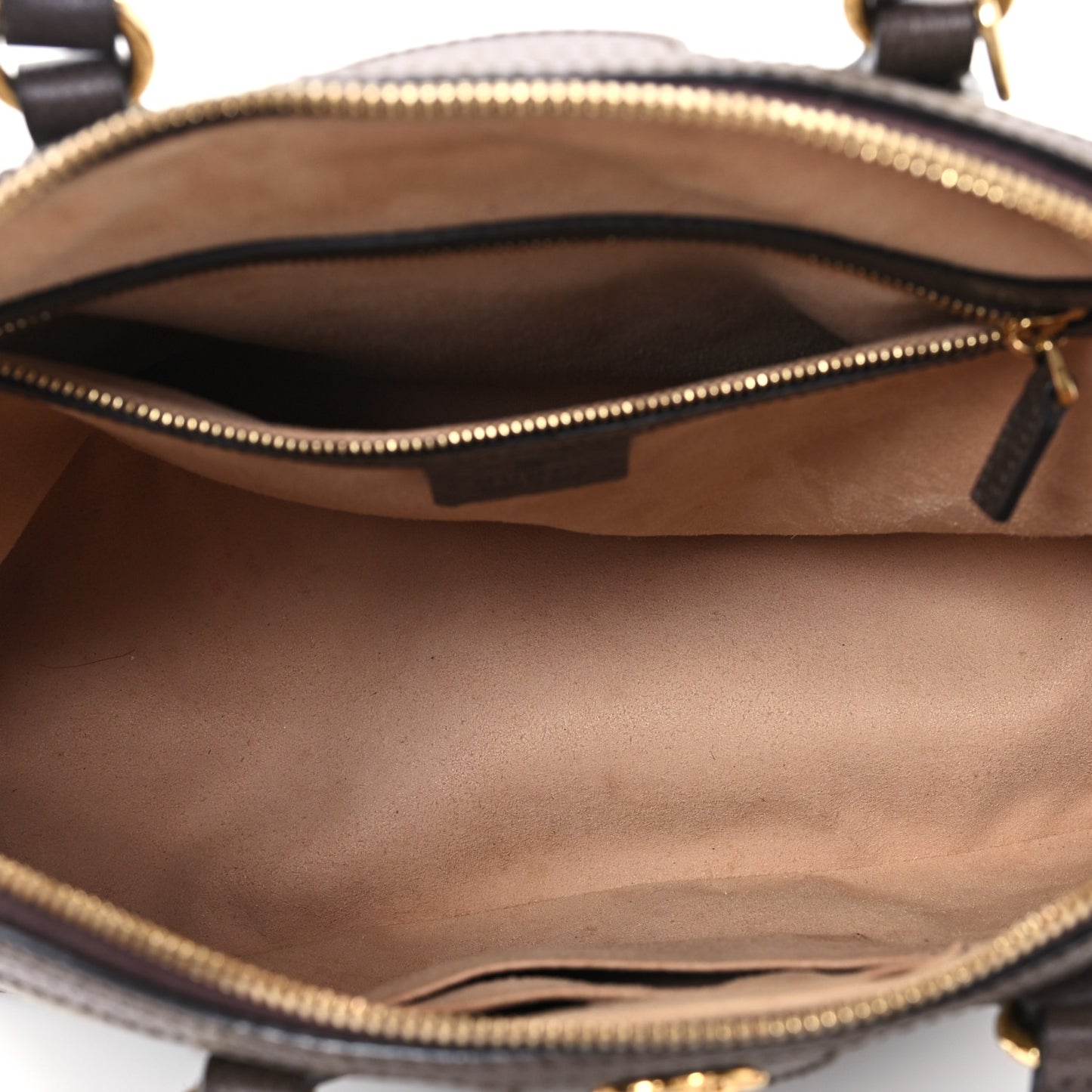 GG Supreme Monogram Web Medium Ophidia Top Handle Dome Bag Brown