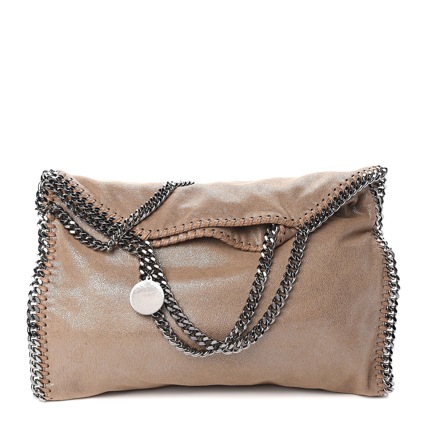 Shaggy Deer Falabella Fold Over Tote Taupe