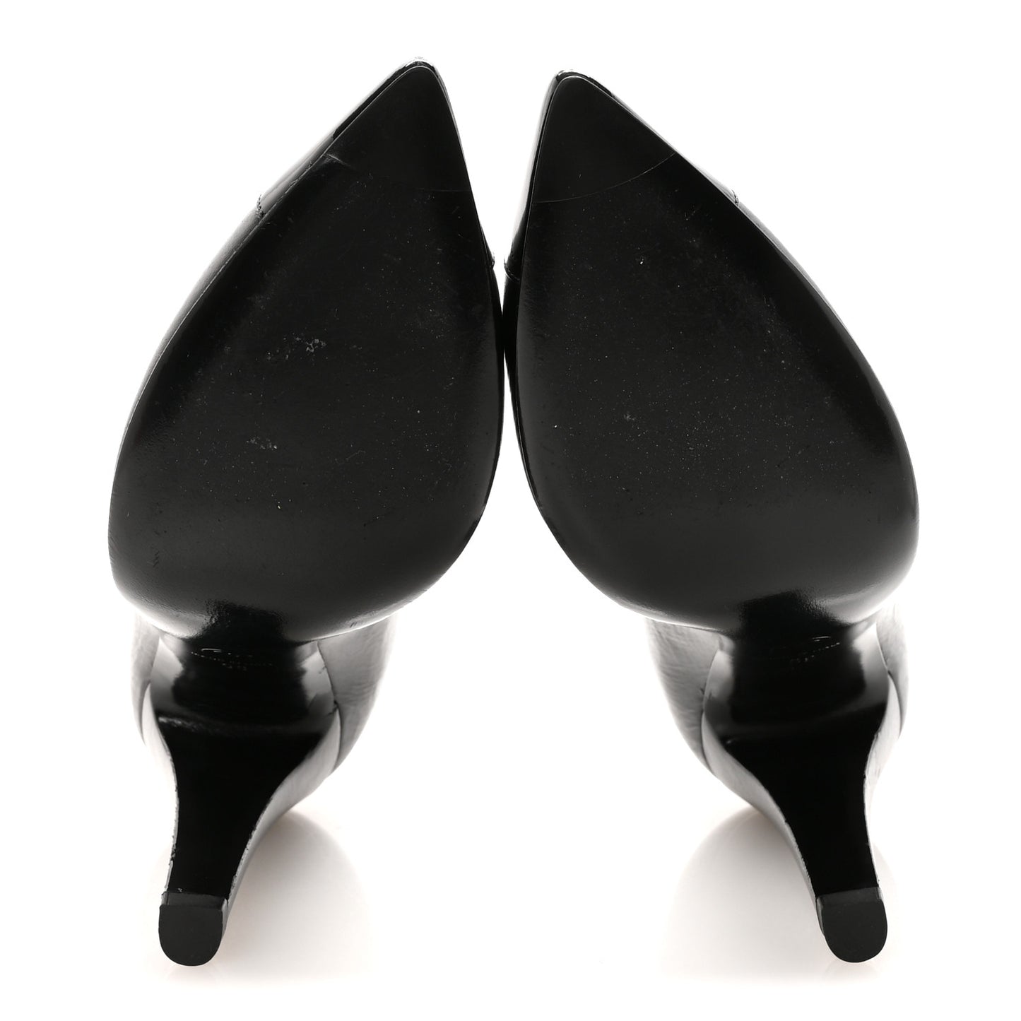 Crumpled Calfskin Cap Toe Pumps 39 Black