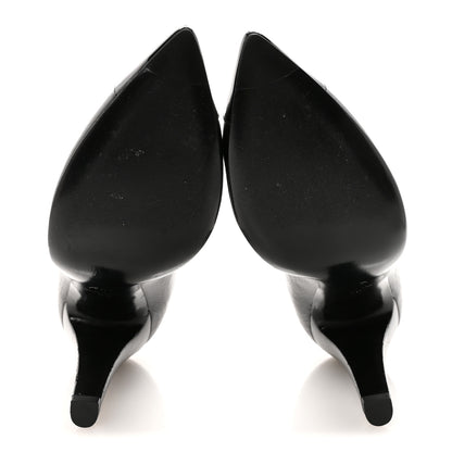 Chanel Crumpled Calfskin Cap Toe Pumps 39 Black 6 of 9
