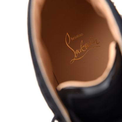 Christian Louboutin Calfskin Velvet Strass Mens Louis Spikes Flat Sneakers 41 Black 8 of 11