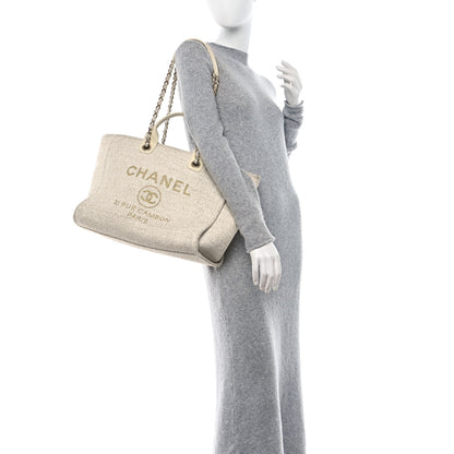 Chanel Lurex Boucle Medium Deauville Tote White 2 of 14