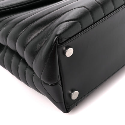 Saint Laurent Calfskin Y Quilted Monogram Large Loulou Chain Satchel Black 10 of 11