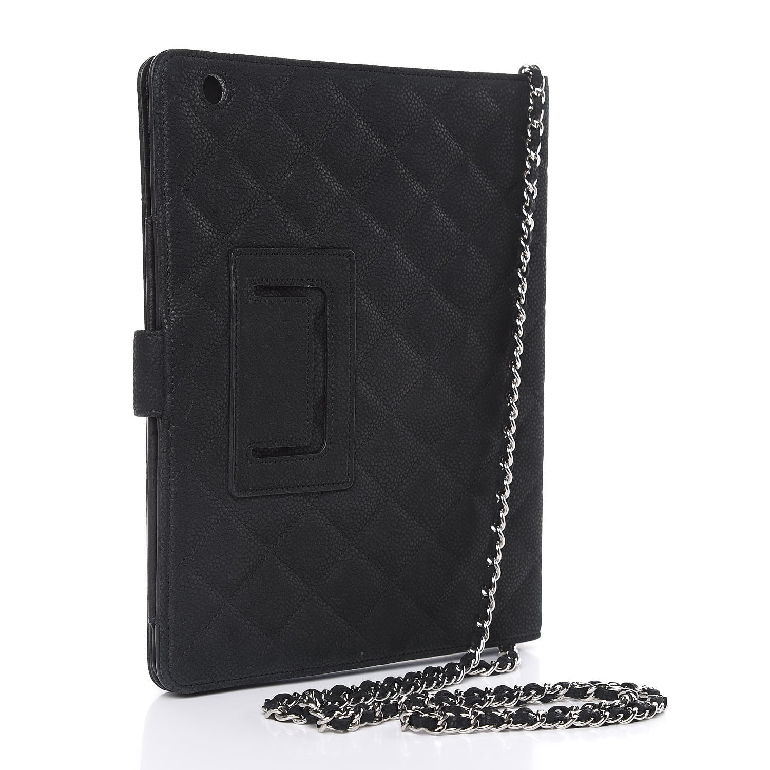 Chanel Iridescent Caviar Quilted Crossbody iPad Holder Black 4 of 11
