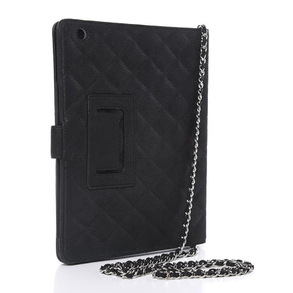 Chanel Iridescent Caviar Quilted Crossbody iPad Holder Black 4 of 16