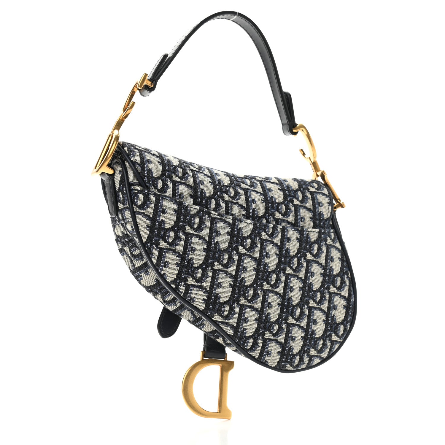 Christian Dior Oblique Mini Saddle Bag Blue 2 of 8