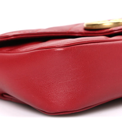 Gucci Calfskin Matelasse Super Mini GG Marmont Shoulder Bag Hibiscus Red 9 of 10