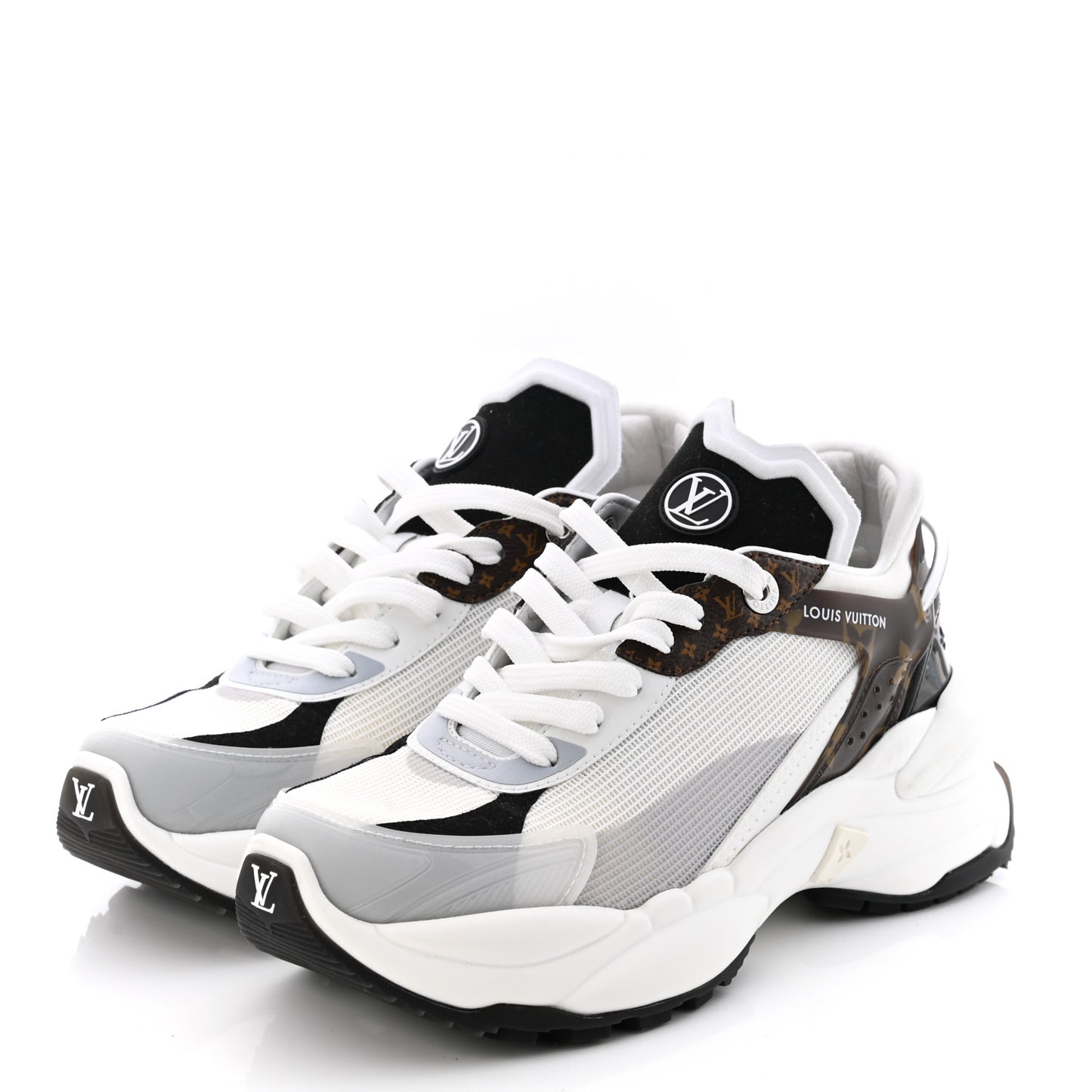 Monogram Calfskin Run 55 Sneakers 36.5 White
