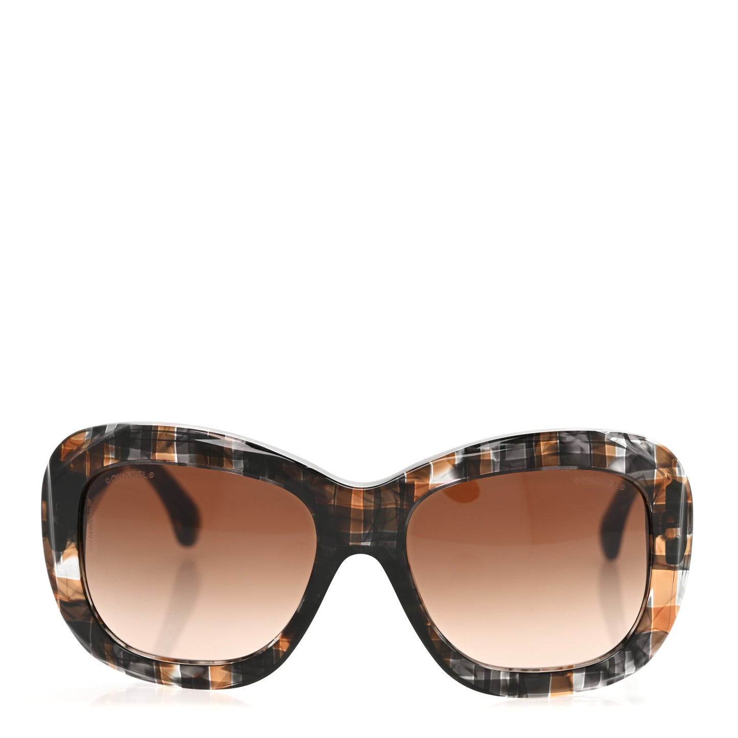 Acetate Square Plaid Frame Sunglasses 5324 Grey