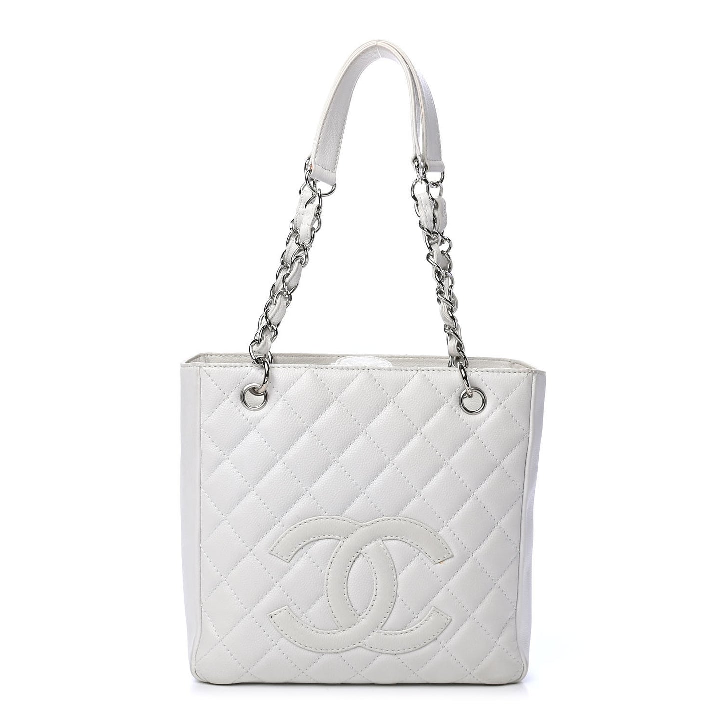 Caviar Petit Shopping Tote PST White