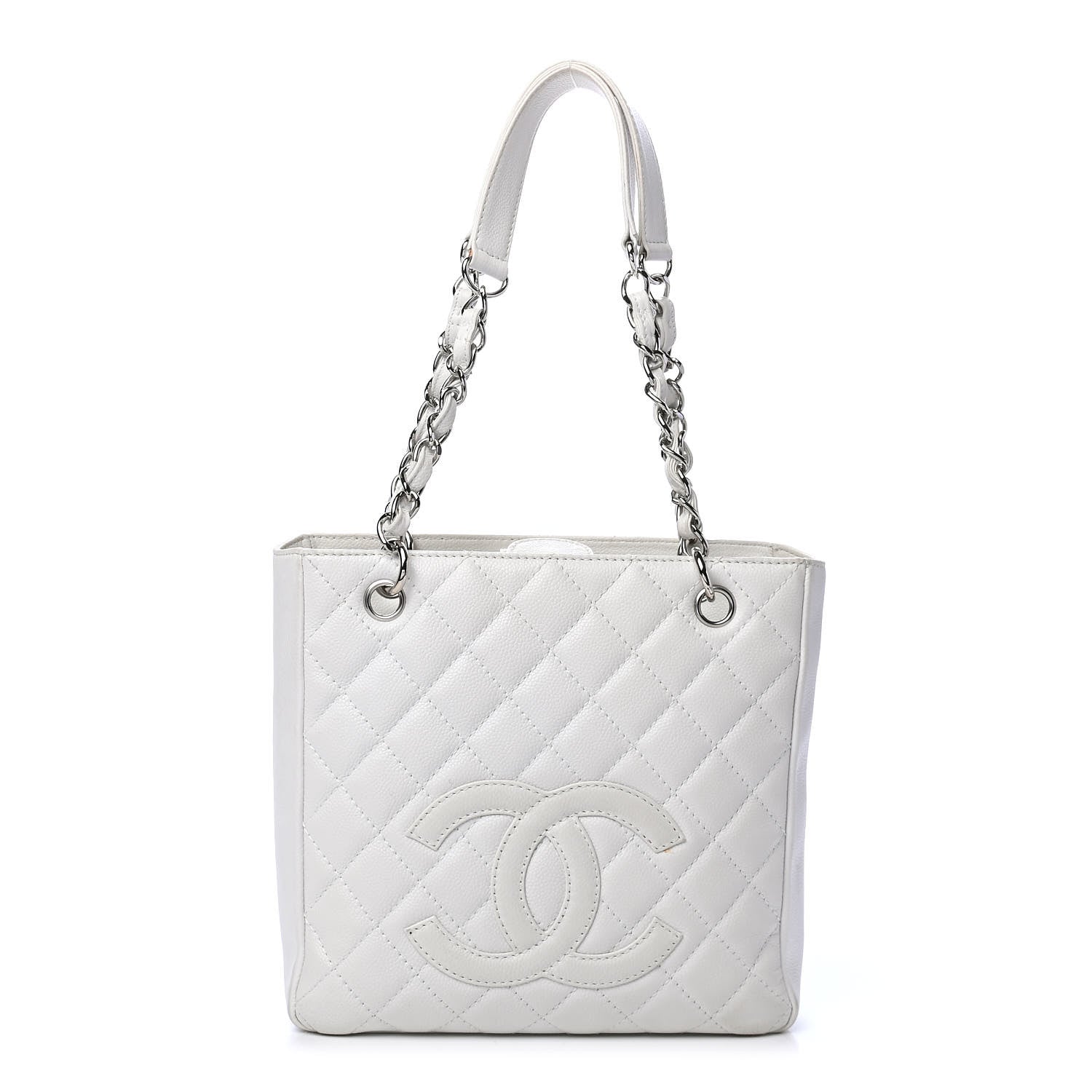 Chanel Caviar Petit Shopping Tote PST White 1 of 9