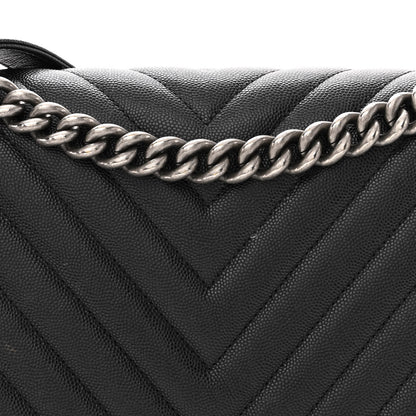 Chanel Caviar Chevron Quilted New Medium Boy Flap Black 8 of 14