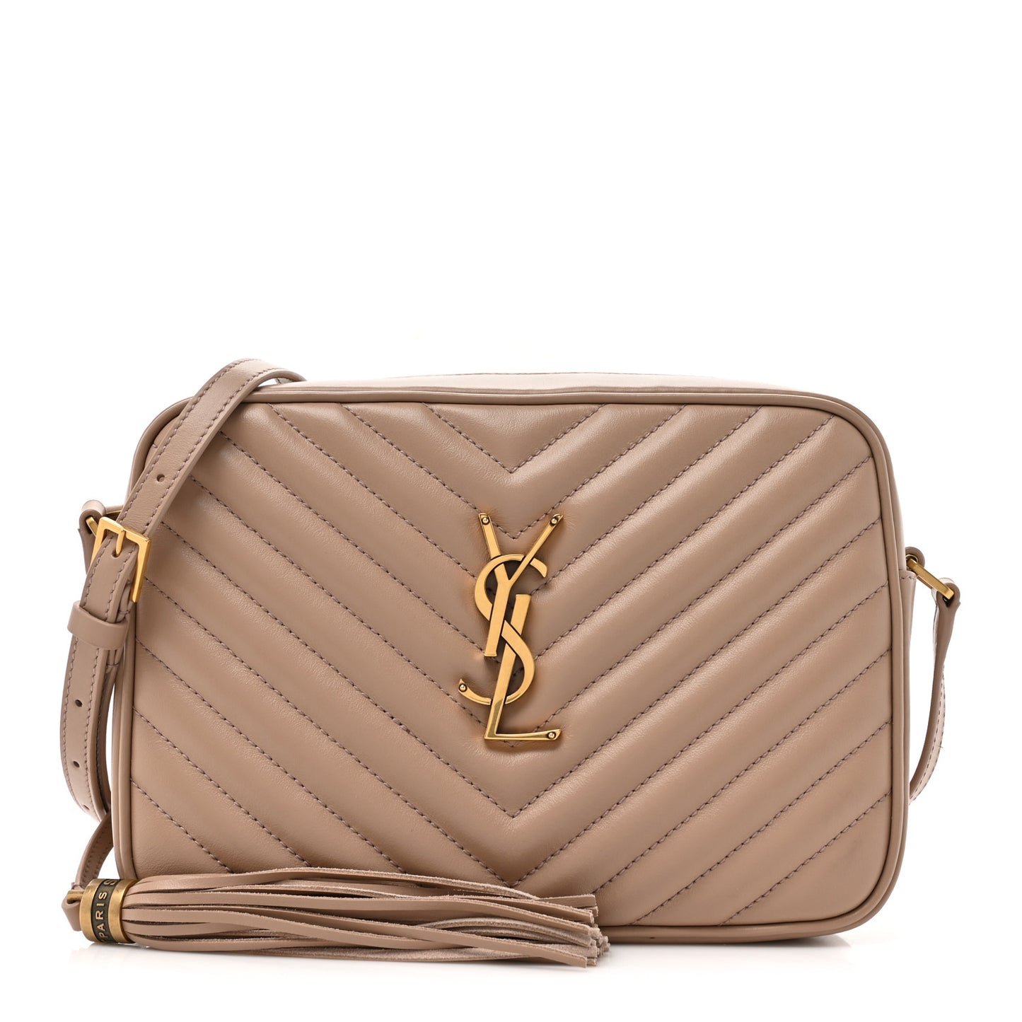 Calfskin Matelasse Monogram Lou Camera Bag Dark Latte