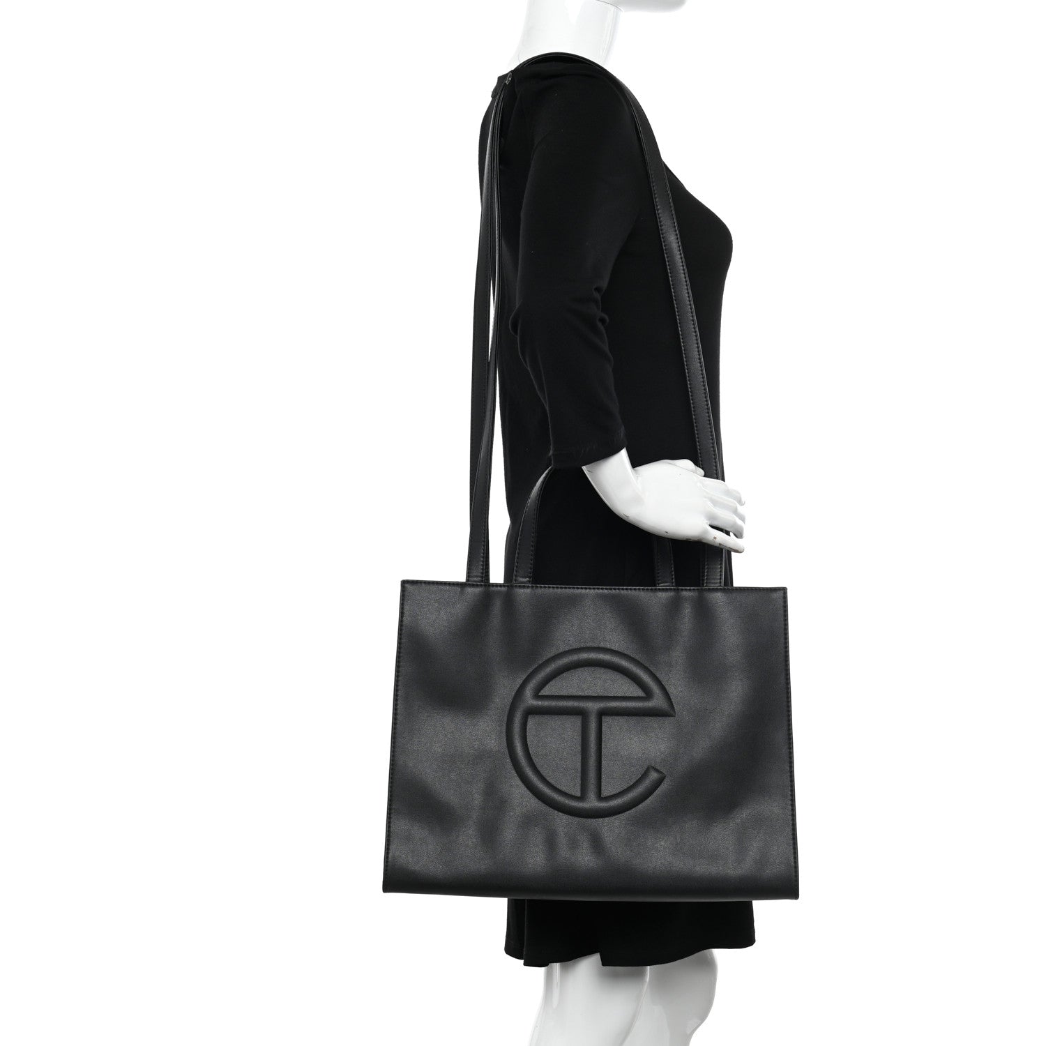 Telfar Vegan Leather Medium Shopping Bag Black 2 of 10