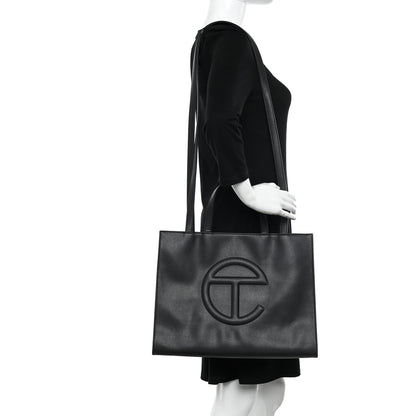 Telfar Vegan Leather Medium Shopping Bag Black 2 of 10