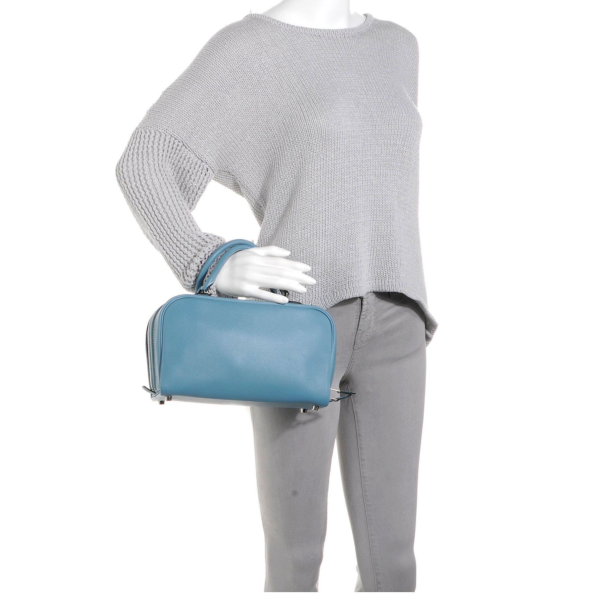 Hermes Veau Epsom Sac En Vie 26 Blue Jean 2 of 7