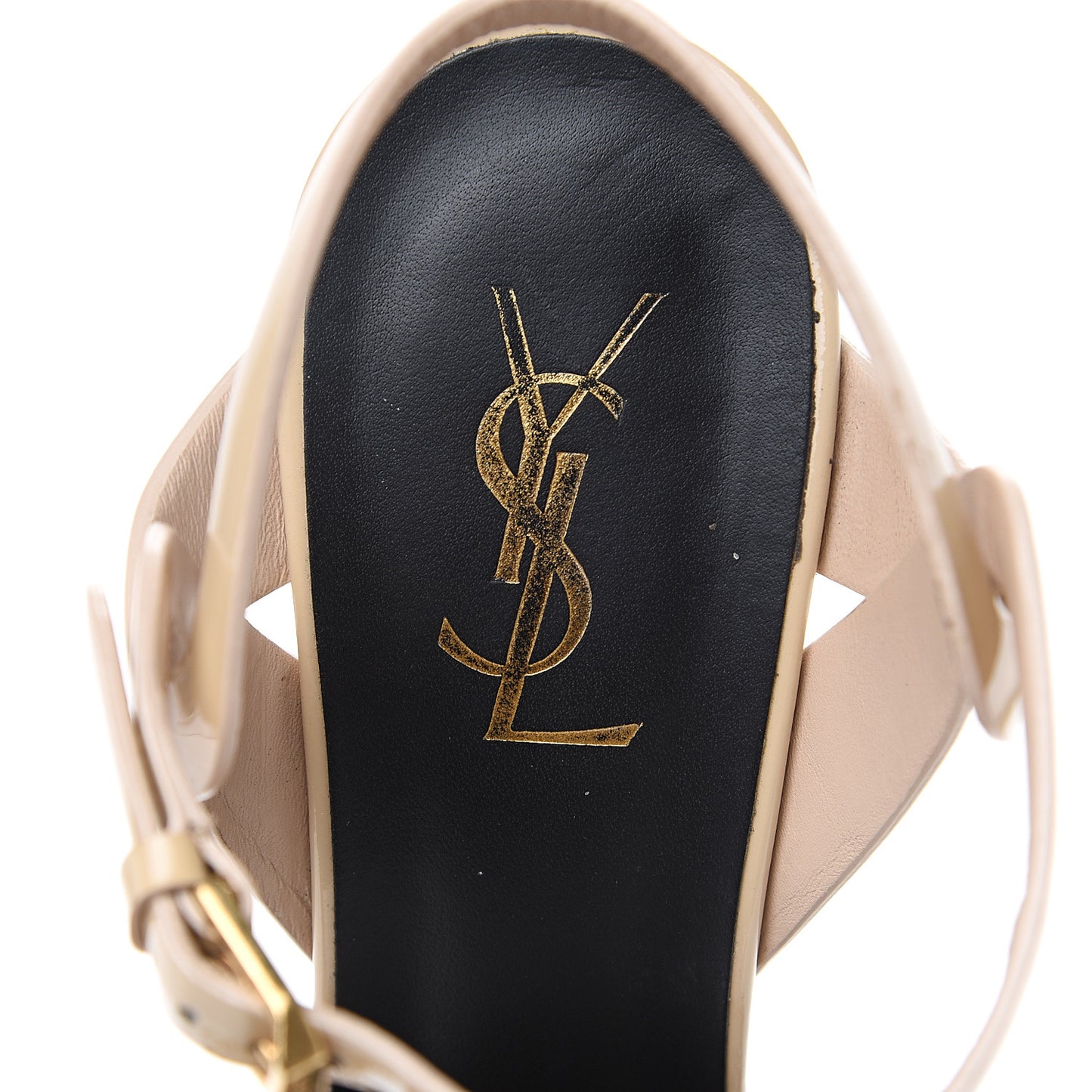 Patent Tribute 105 Platform Sandals 39.5 Nude Powder