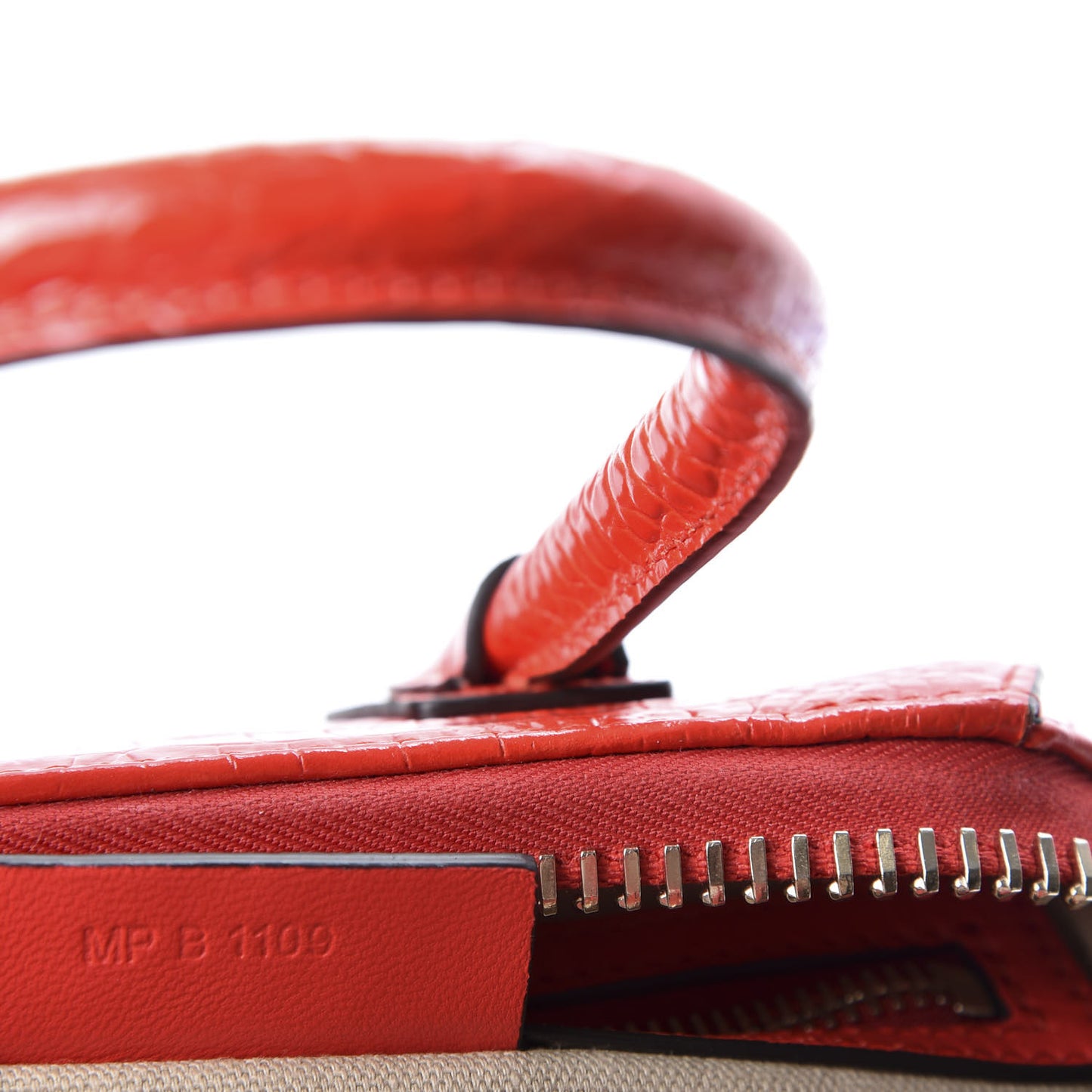 Calfskin Crocodile Embossed Mini Antigona Red