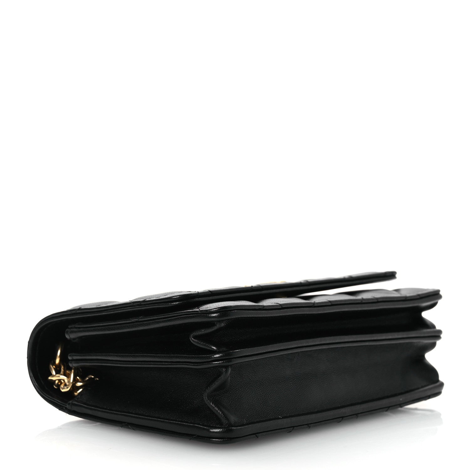 Chanel Lambskin Quilted CC Pearl Enamel Clutch on Chain WOC Black 4 of 13