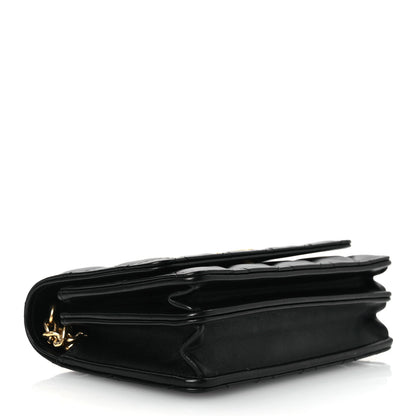 Chanel Lambskin Quilted CC Pearl Enamel Clutch on Chain WOC Black 4 of 13