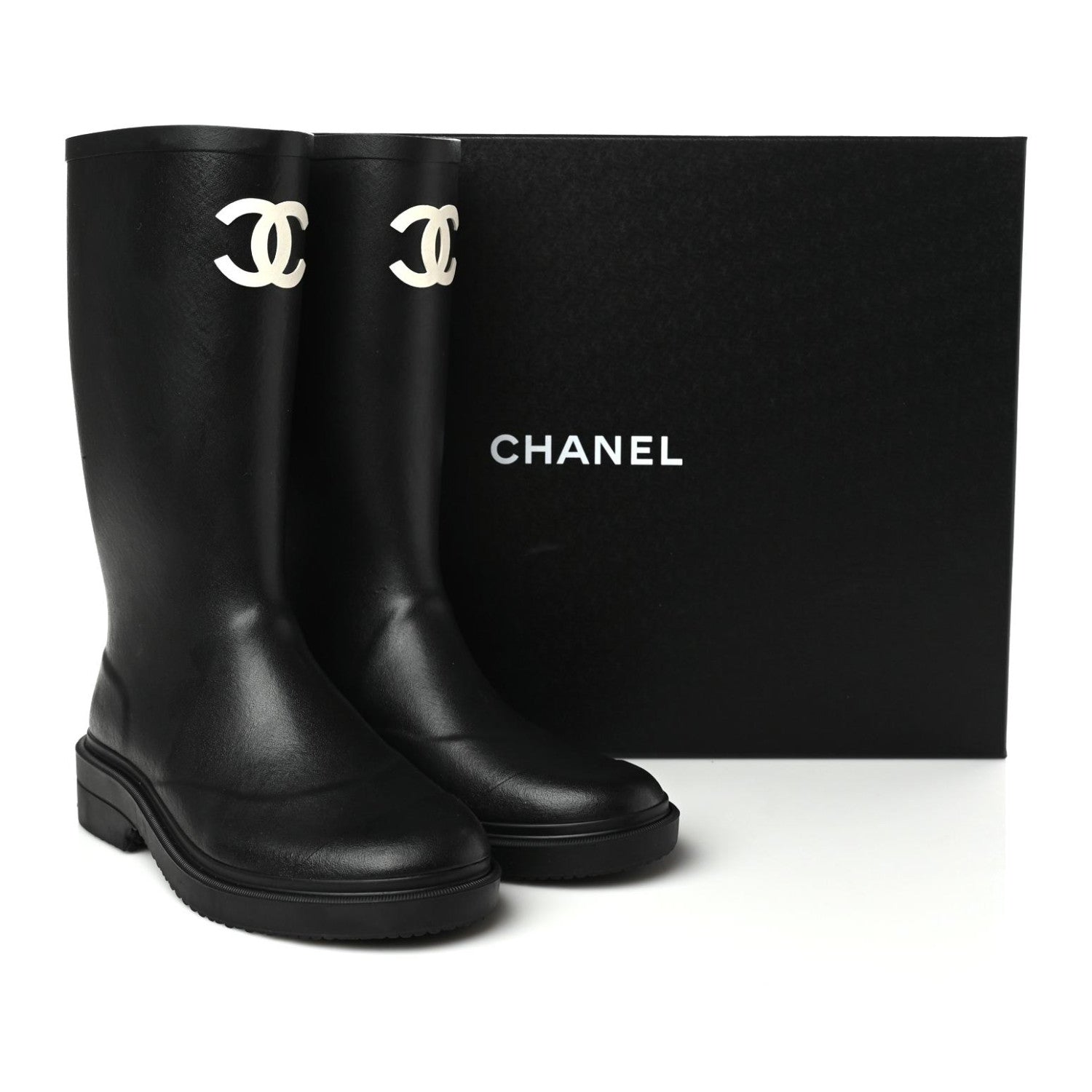 Chanel Caoutchouk CC High Boots 38 Black 8 of 8