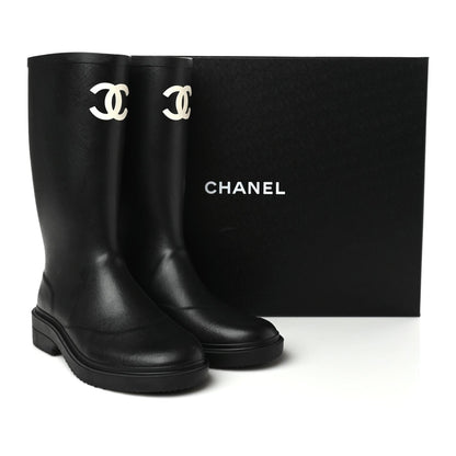 Chanel Caoutchouk CC High Boots 38 Black 8 of 8