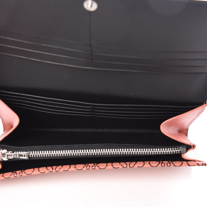 Loewe Engraved Calfskin Anagram Continental Wallet Pink Tulip Black 5 of 9