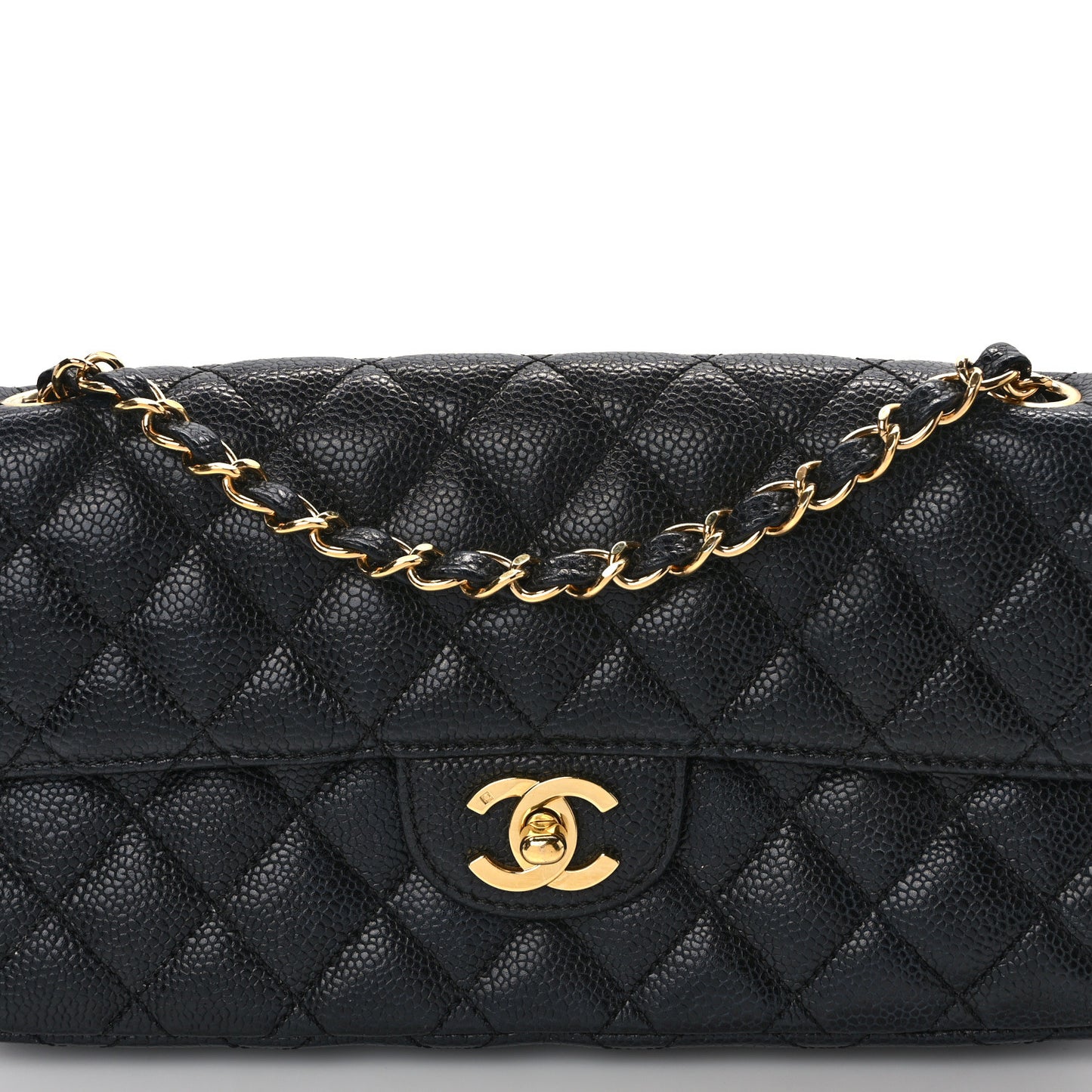 Caviar Quilted East West Flap Black