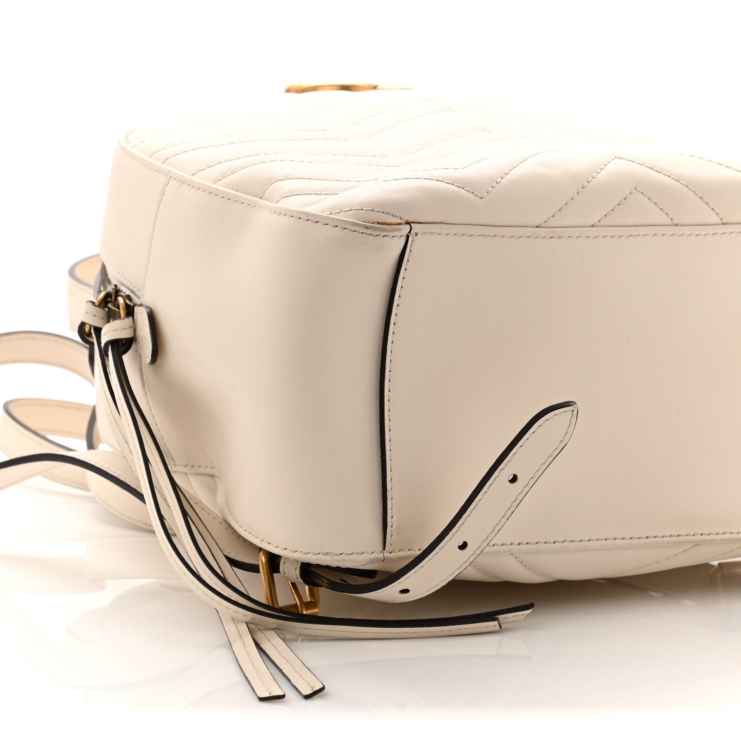 Calfskin Matelasse GG Marmont Dome Backpack White