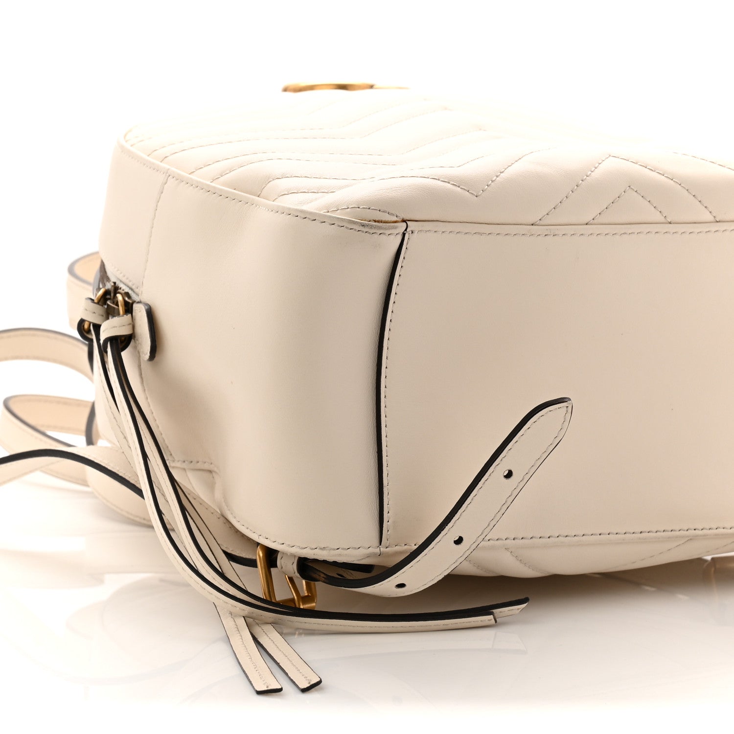 Gucci Calfskin Matelasse GG Marmont Dome Backpack White 9 of 14
